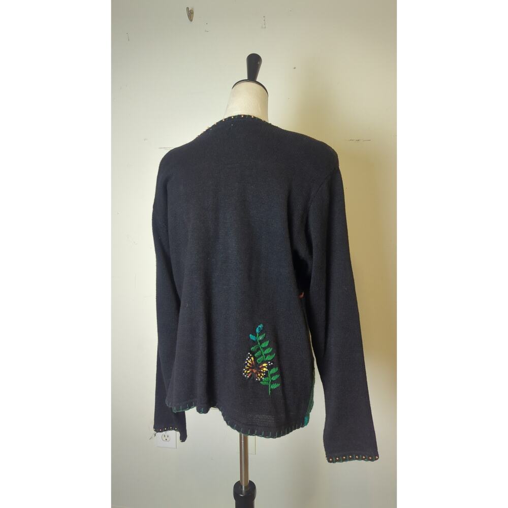 90's Maximalists Playful Art to Wear Button-down Knit Cardigan Women's XL - Picture 8 of 9